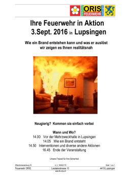 Feuerwehr-Öffentlichkeitsübung am 3. September 2016