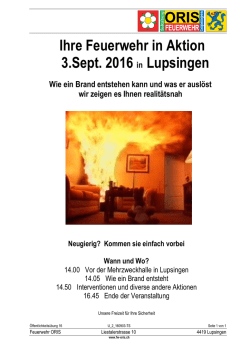 Feuerwehr-&Ouml;ffentlichkeits&uuml;bung am 3. September 2016