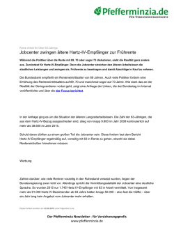 Jobcenter zwingen &auml;ltere Hartz-IV-Empf&auml;nger zur
