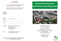 Studienkoordinatoren- Workshop Labordiagnostik