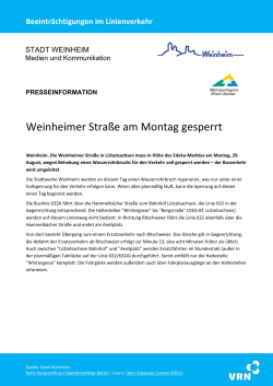 Presseinformationen der Stadt Weinheim