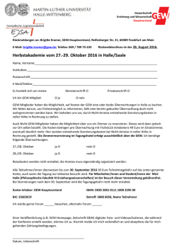 Herbstakademie vom 27.-29. Oktober 2016 in Halle/Saale