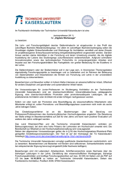 Digitale Werkzeuge - Technische Universit&auml;t Kaiserslautern