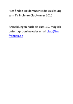 Hier finden Sie demn&auml;chst die Auslosung zum TV Frohnau