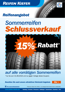 15% Rabatt - Reifen Kiefer
