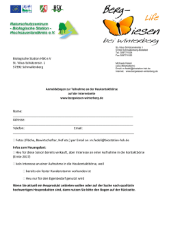 Heukontaktb&ouml;se - Anmeldungen f&uuml;r 2016 jetzt hier