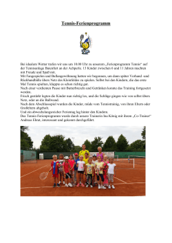 Neue Pressemitteilung - Tennis Club Baienfurt