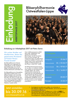 bis 30.09.16 - BläserPhilharmonie Ostwestfalen