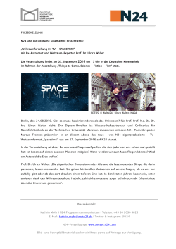 „Weltraumforschung im TV – SPACETIME“, 3. September 2016