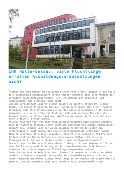 IHK Halle-Dessau: viele Fl&uuml;chtlinge erf&uuml;llen
