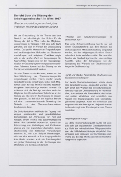 Bericht über die Sitzung der Arbeitsgemeinschaft in Wien 1997