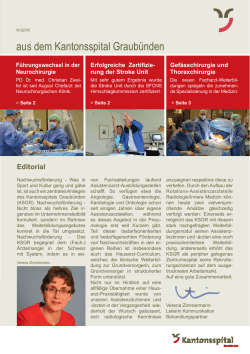 Newsletter 13 - Kantonsspital Graubünden