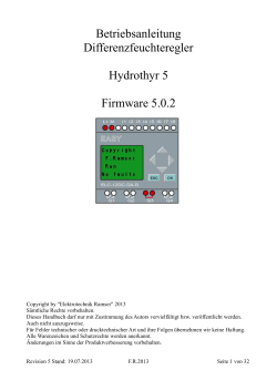 Betriebsanleitung für Hydrothyr FW 5.0.2