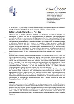 Doktorandin/Doktorand oder Post-Doc