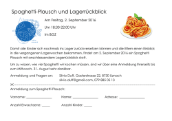 Spaghetti-Plausch und Lagerrückblick