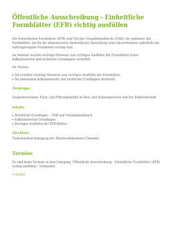 Einheitliche Formbl&auml;tter (EFB) richtig ausf&uuml;llen