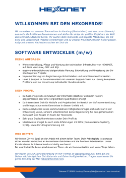 SOFTWARE ENTWICKLER (m/w)