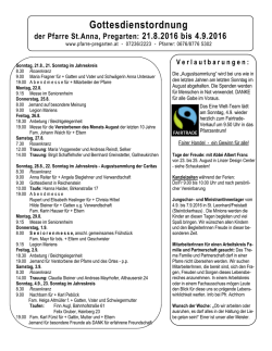 Gottesdienstordnung