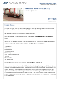 Mercedes-Benz 450 SL (1979) 9.900 EUR