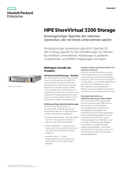 HPE StoreVirtual 3200 Storage: Kostengünstiger Speicher der