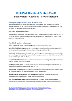 Coaching - Psychotherapie - Psychotherapie-Zantop