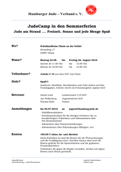 JudoCamp in den Sommerferien