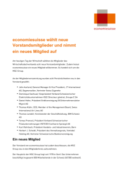 economiesuisse w&auml;hlt neue Vorstandsmitglieder und nimmt ein