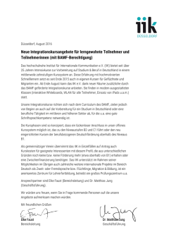 Neue Integrationskursangebote für lerngewohnte