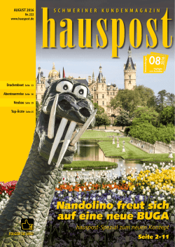 Nandolino freut sich auf eine neue BUGA - Schwerin