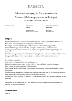 IT-Projektmanager/-in f&uuml;r internationale