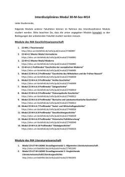 Interdisziplinäres Modul 30-M-Soz-M14