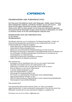 Handelsvertreter oder Au&szlig;endienst (m/w)