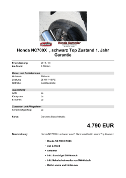 Detailansicht Honda NC700X €,€schwarz Top Zustand 1. Jahr