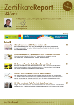 Inhalt - zertifikatereport.de