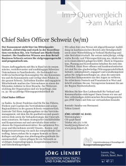 Chief Sales Officer Schweiz (w/m)