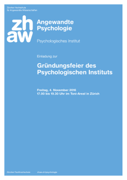 Gründungsfeier des Psychologischen Instituts