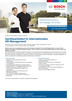 Sachbearbeiter/-in internationales HR-Management