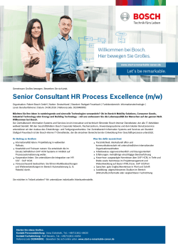 Senior Consultant HR Process Excellence (m/w)