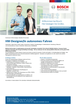 HW-Designer/in autonomes Fahren