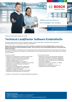 Technical Lead/Senior Software-Entwickler/in