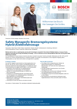 Safety Manager/in Bremsregelsysteme Hybrid