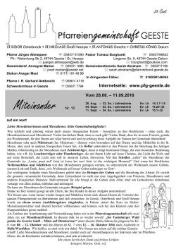 Miteinander Nr. 16 - Katholische Pfarreiengemeinschaft Geeste