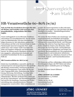 HR-Verantwortliche 60&ndash;80% (w/m)
