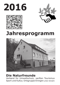 Jahresprogramm 2016 - Naturfreunde Eningen