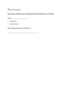 Rückmeldebogen - der Flüchtlingshilfe Niefern