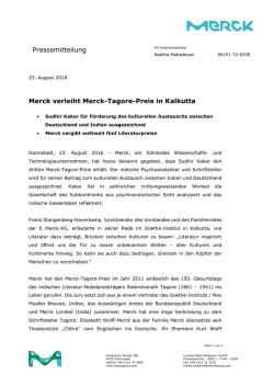 Merck verleiht Merck-Tagore