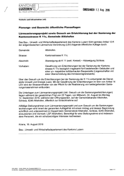 Lärmsanierungsprojekt sowie Gesuch um Erleichterung