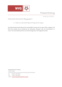 Haltestelle Barnstorfer Weg gesperrt