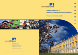 Einf&uuml;hrungskurs f&uuml;r Internationale