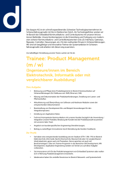 Trainee: Product Management (m / w)